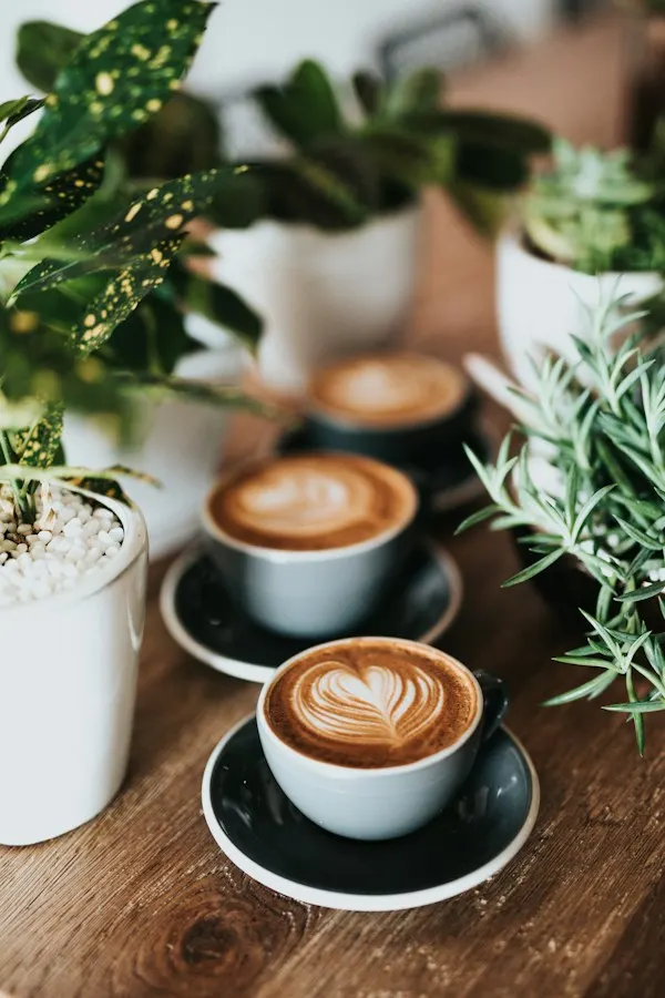Latte art from above